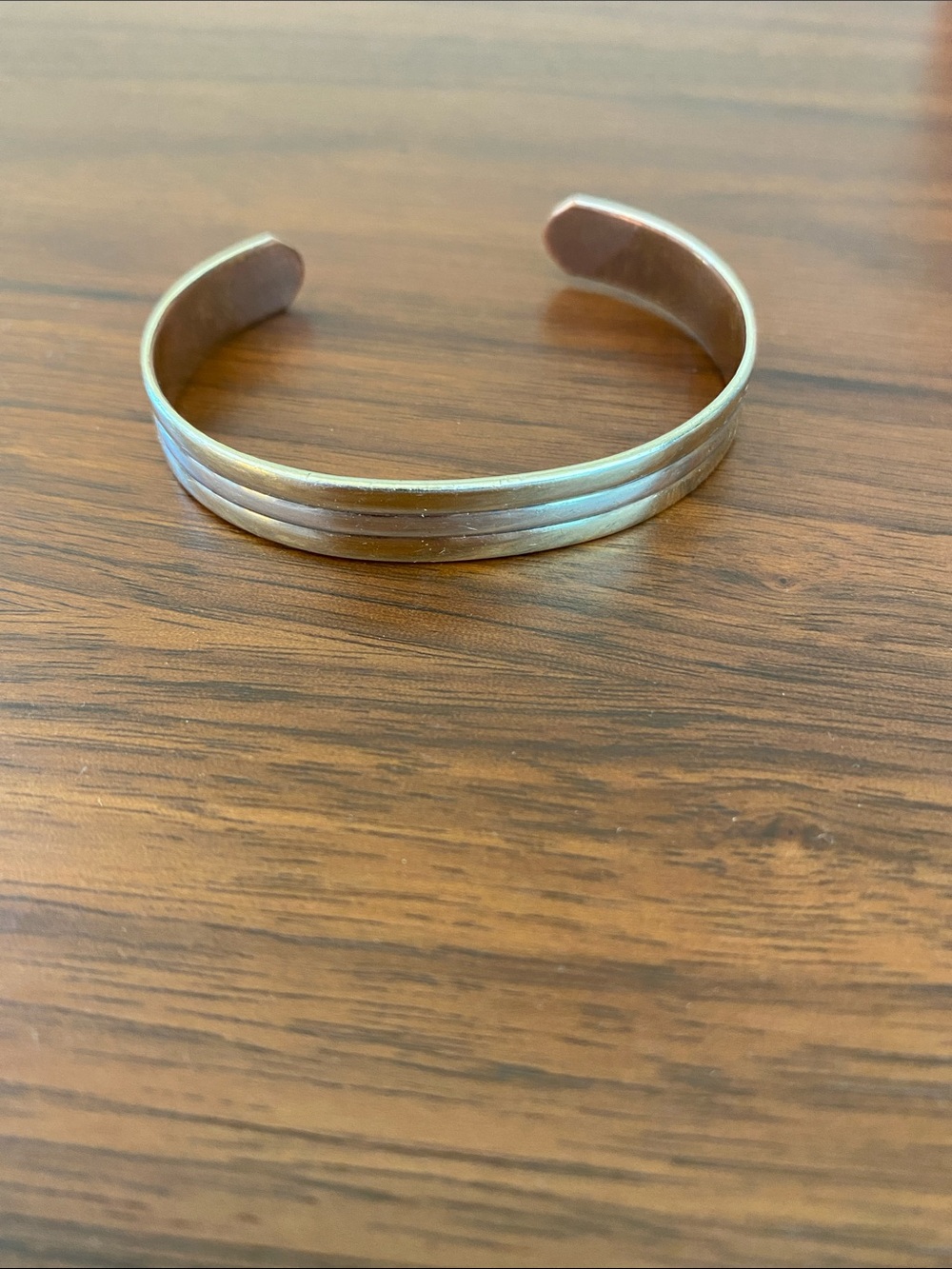 Classic Silver Open Cuff Bracelet with Triple Rib Detail